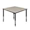 Kee Square Square Classroom Tables, 42 W, 42 L, 23-34 H, Wood, Metal, Maple TB4242PLAPBK - alternate 1